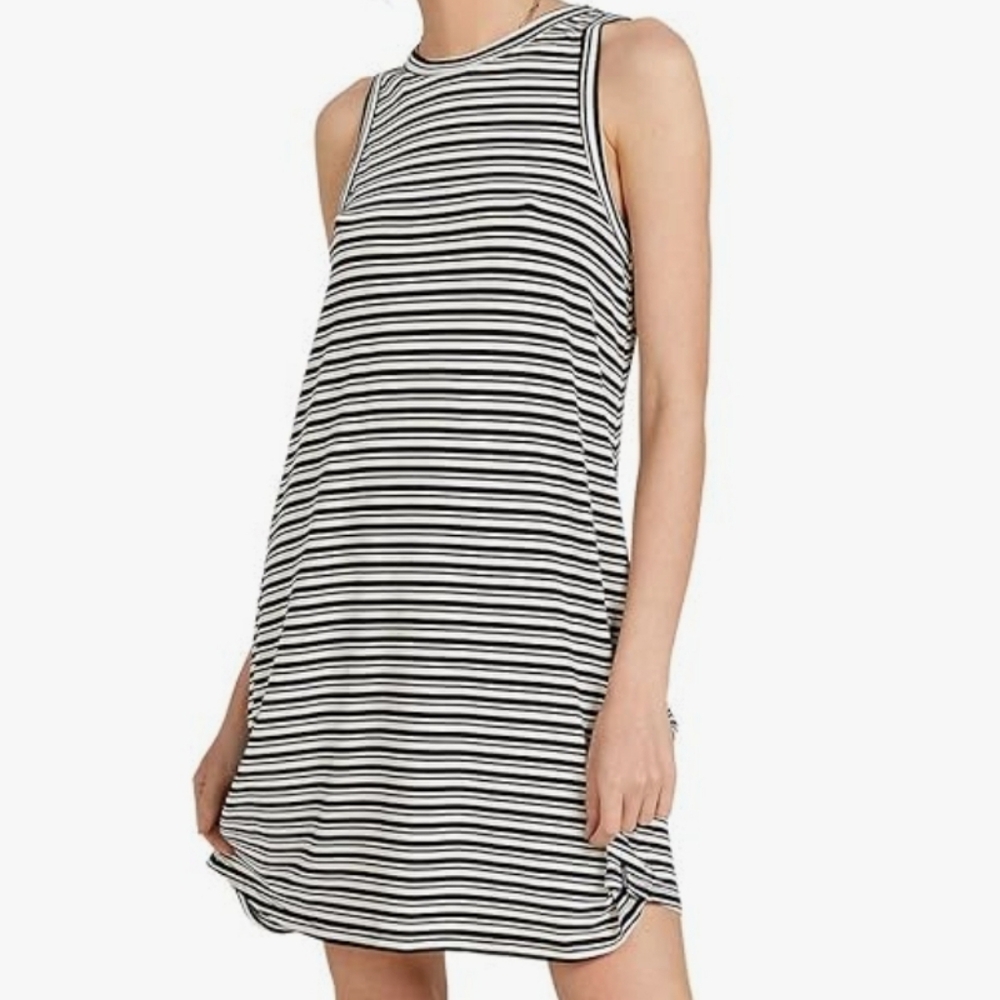 Black and White Striped Tank Dress SZ Medium